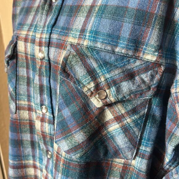 Pendleton men’s vintage pure virgin wool high grade western wear plaid med long - Picture 2 of 6